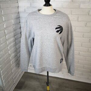 NBA Youth's Unisex Size Medium Grey Straight Fit Fleece Lined Sweat Shirt
